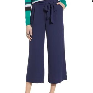 HALOGEN Navy Wideleg Crop Pants NWT